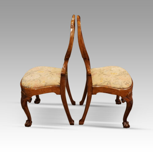 Pair of George I walnut side chairs side