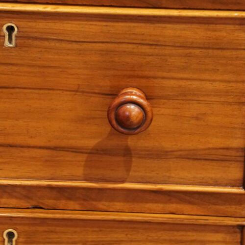 Pair of Victorian walnut bedside chests turned knob