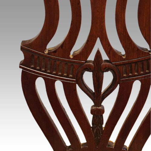 Set of 12 Georgian mahogany dining chairs pierced splat