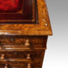 Victorian burr walnut pedestal desk corner