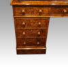 Victorian burr walnut pedestal desk drawers