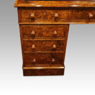 Victorian burr walnut pedestal desk drawers