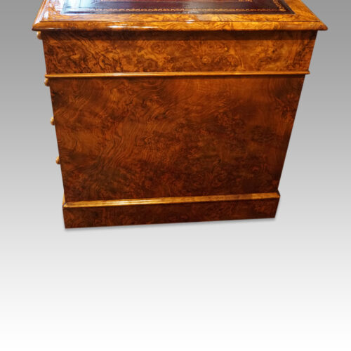 Victorian burr walnut pedestal desk end
