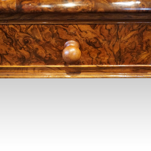 Victorian burr walnut pedestal desk knob handle