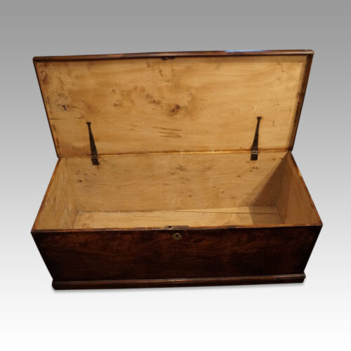 Antique Elm blanket box interior