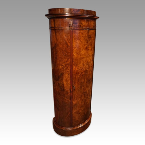 Antique walnut postbox drinks cabinet detail