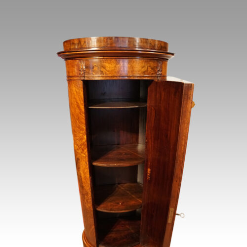 Antique walnut postbox drinks cabinet interior