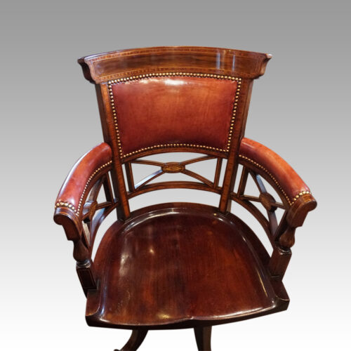 Edwardian inlaid desk chair seat
