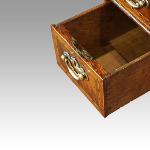 George I walnut kneehole drawer lining
