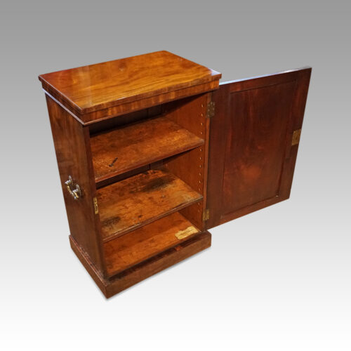 George III mahogany side cabinet interior