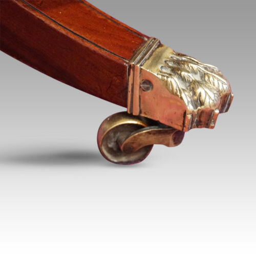 George VI mahogany extending pillar table claw castor
