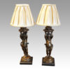 Pair of bronze table lamps