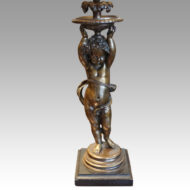 Pair of bronze table lamps rear