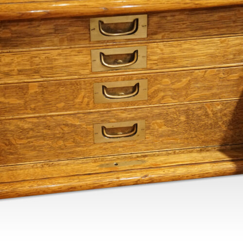 Victorian oak collectors cabinet interior
