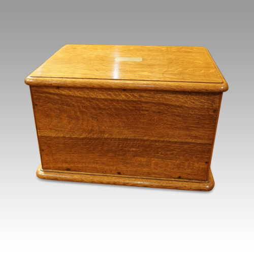 Victorian oak collectors cabinet rear