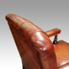 Victorian red leather easy chair back roll
