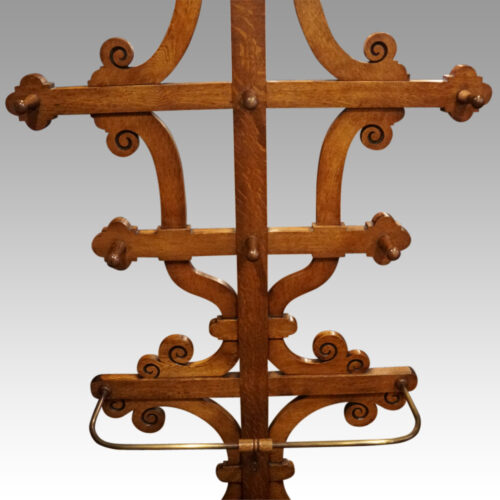 Antique Gothic oak hallstand middle