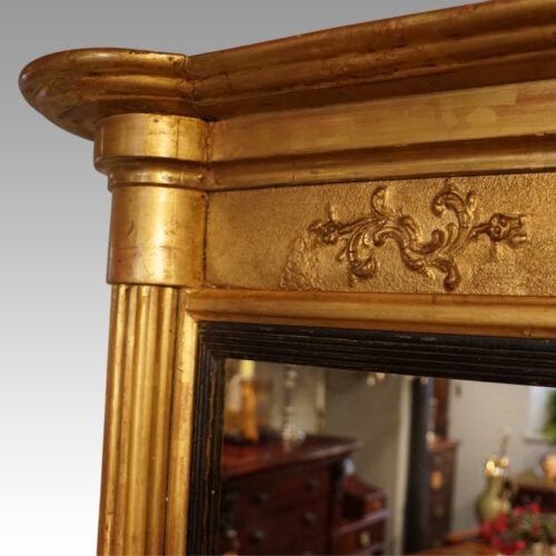 Antique gilt over mantle close up