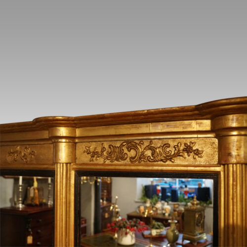 Antique gilt over mantle detail