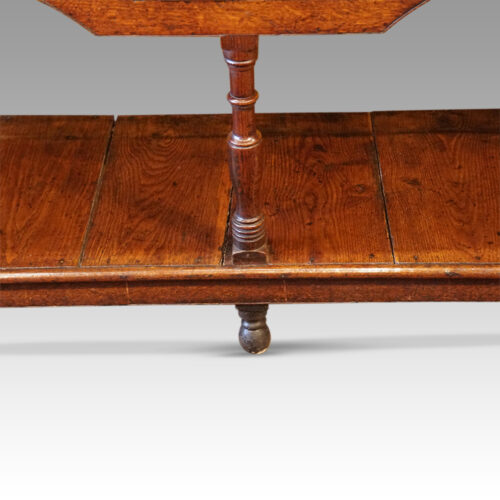 Antique oak pot board dresser front leg