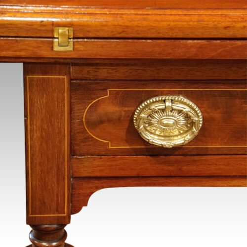 Edwardian inlaid envelope card table handle