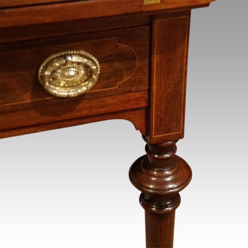 Edwardian inlaid envelope card table top of leg