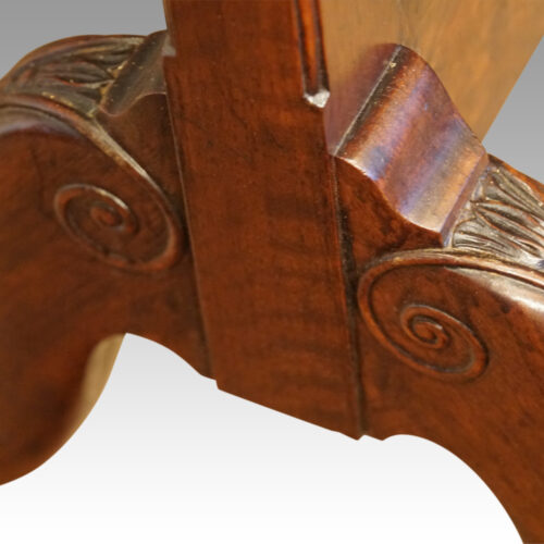 Edwardian walnut cheval mirror detail