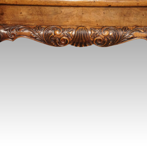 Georgian style walnut tea table frieze detail