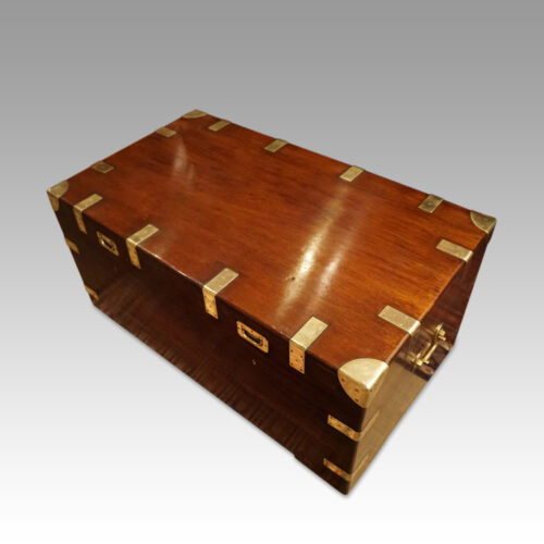 Large Victorian teak military chest