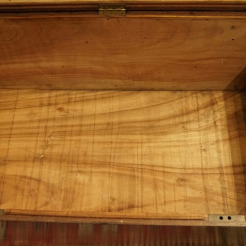 Large Victorian teak military chest camphorwood lining
