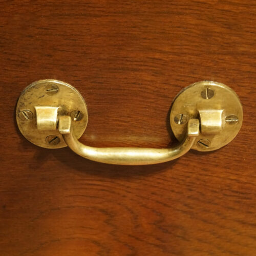 Large Victorian teak military chest carrying handle