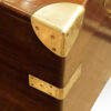 Large Victorian teak military chest corner