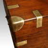 Large Victorian teak military chest corner detail
