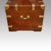 Large Victorian teak military chest end