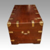 Large Victorian teak military chest end view