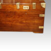 Large Victorian teak military chest front lifting lid