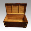 Large Victorian teak military chest interior