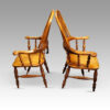 Pair of Antique yew Yorkshire broad arms side