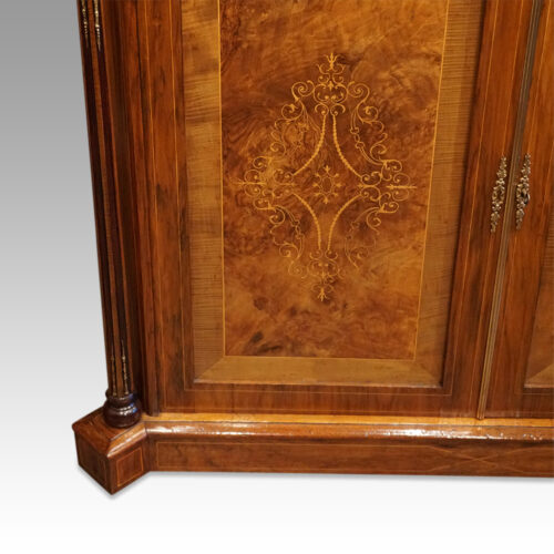 Victorian inlaid walnut pier cabinet base