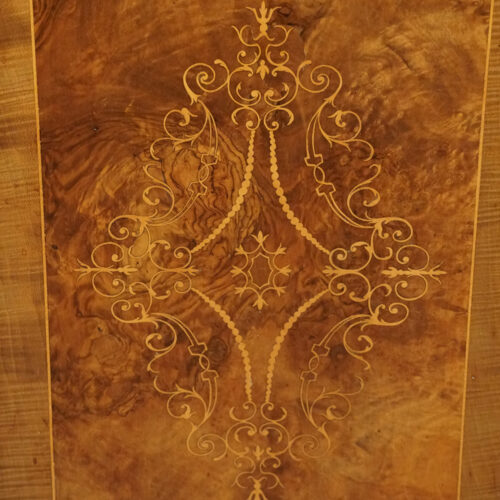 Victorian inlaid walnut pier cabinet door panel