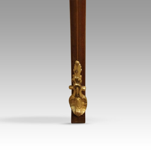 Victorian mahogany marquetry bijouterie cabinet mount at toe