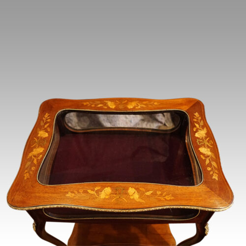 Victorian mahogany marquetry bijouterie cabinet top
