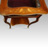 Victorian mahogany marquetry bijouterie cabinet top detail