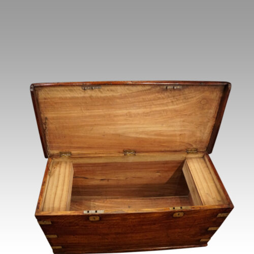 Antique camphorwood campaign chest interior