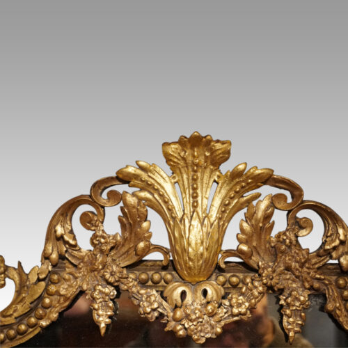 Antique gilt mirror crest
