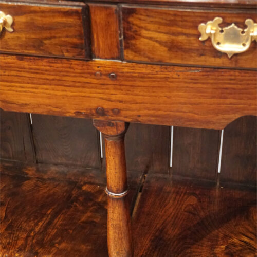 Antique rustic oak farmhouse dresser detail