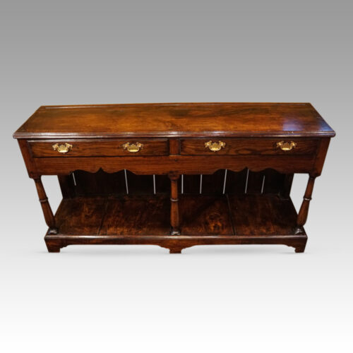 Antique rustic oak farmhouse dresser front