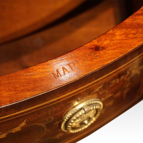 Edwardian Maple & co display cabinet name stamp