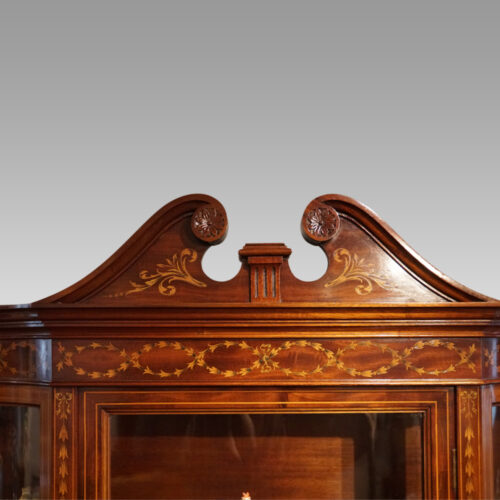 Edwardian Maple & co display cabinet pediment