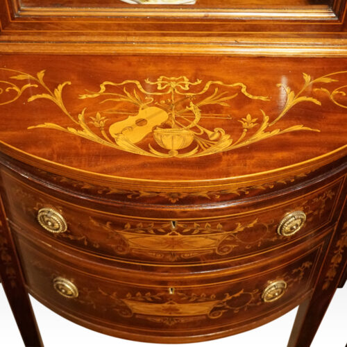 Edwardian Maple & co display cabinet top surface